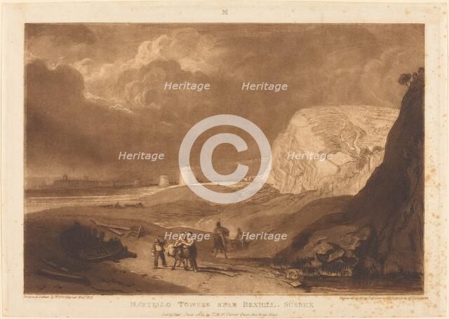Martello Towers near Bexhill, Sussex, published 1811. Creator: JMW Turner.