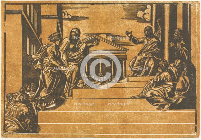 Martha and Magdalen Ascending the Steps of the Temple, 1550/70. Creator: Georg Matheus.