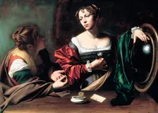 Martha and Mary Magdalene, c. 1598. Artist: Caravaggio, Michelangelo (1571-1610)