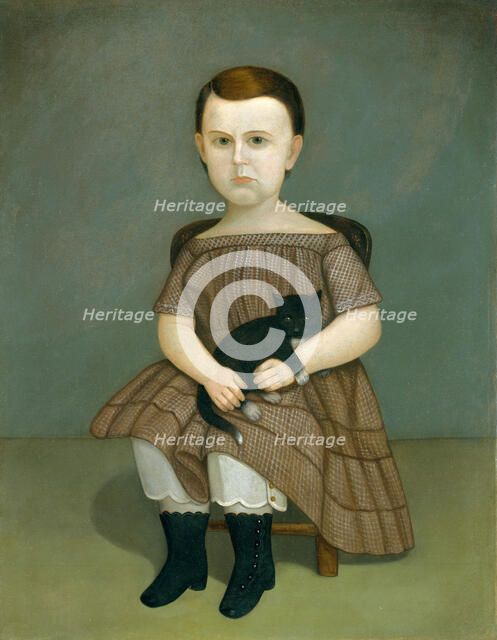 Martha Bartlett with Kitten, ca. 1860. Creator: Unknown.