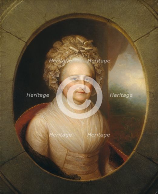 Martha Washington, ca. 1850. Creators: Rembrandt Peale, Martha Washington.