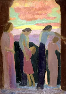 Marthe Denis and the Children on the Balcony c1900-1940. Artist: Maurice Denis