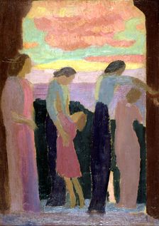Marthe Denis and the Children on the Balcony c1900-1940. Artist: Maurice Denis