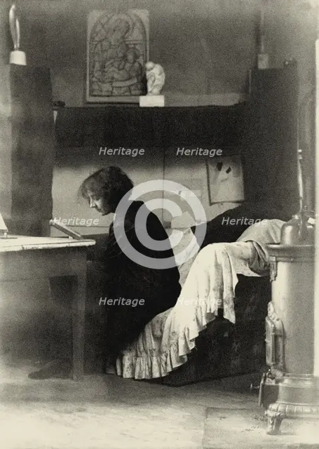 Marthe Donas (1885-1967) at Montparnasse, rue du Départ, 1919. Creator: Anonymous.