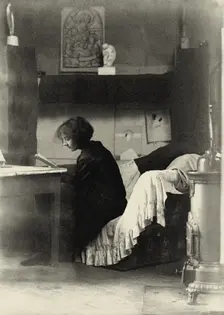 Marthe Donas (1885-1967) at Montparnasse, rue du Départ, 1919. Creator: Anonymous