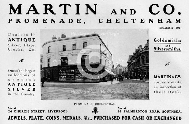 'Martin and Co., Promenade, Cheltenham', 1909. Artist: Unknown.