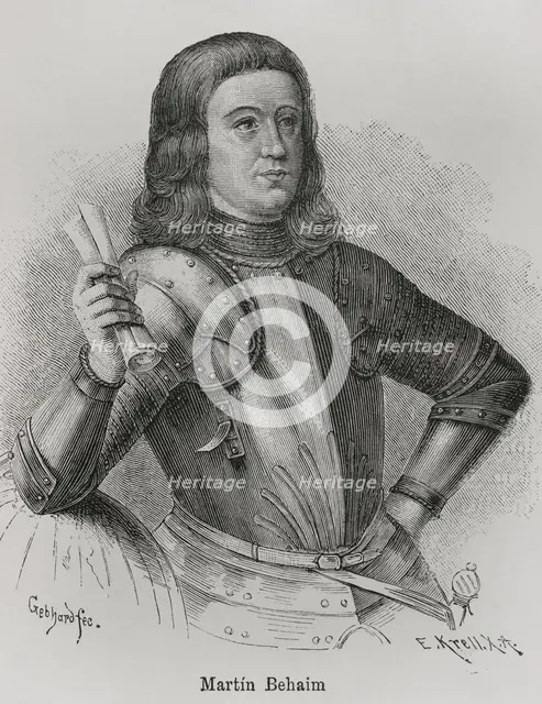 Martin Behaim, (1459-1507), German textile merchant, cartographer and astronomer, 1892.  Creator: Unknown.