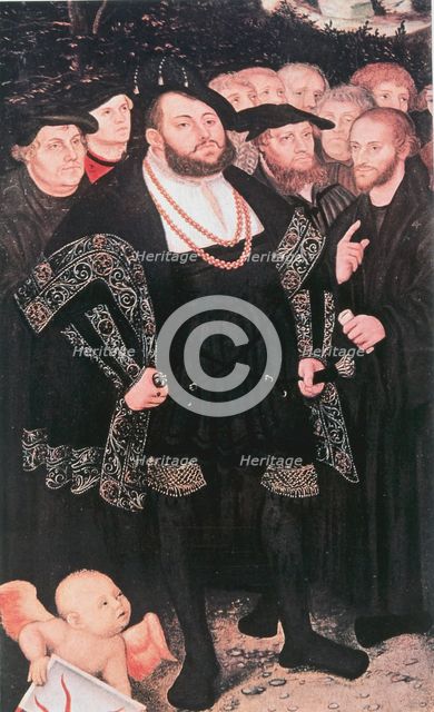 Martin Luther with reformers, c1530. Artist: Unknown