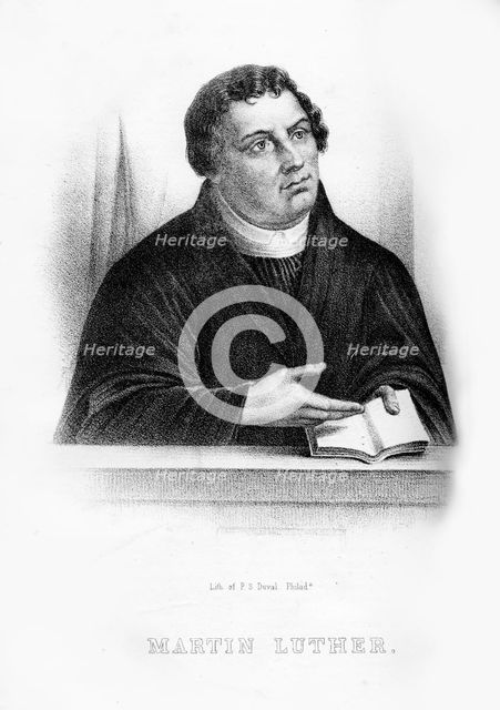 Martin Luther, German theologian, Augustinian monk, and ecclesiastical reformer, (1854). Artist: Unknown