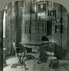 Martin Luther's Room and Desk on Which He translated Bible, Wartburg Castle, Eisenach, Germany c1 Creator: Unknown
