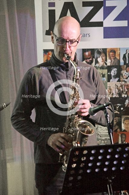 Martin Speake, Martin Speake's International Quartet, Watermill Jazz Club, Surrey, 18 Feb 2020. Creator: Brian O'Connor.