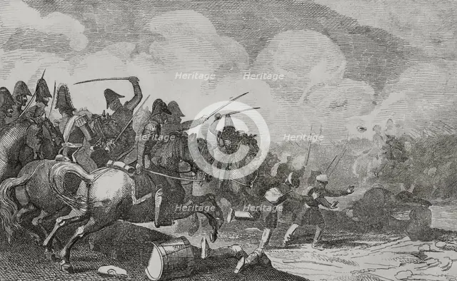 Martin Zurbano and his Isabelline troops, 1845.  Creator: Unknown.
