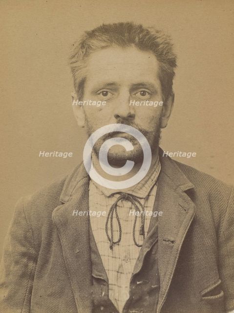 Martineau. Jules, Louis. 30 ans, né à Angers (Maine & Loire). Peintre en bâtiment. Anarchi..., 1894. Creator: Alphonse Bertillon.