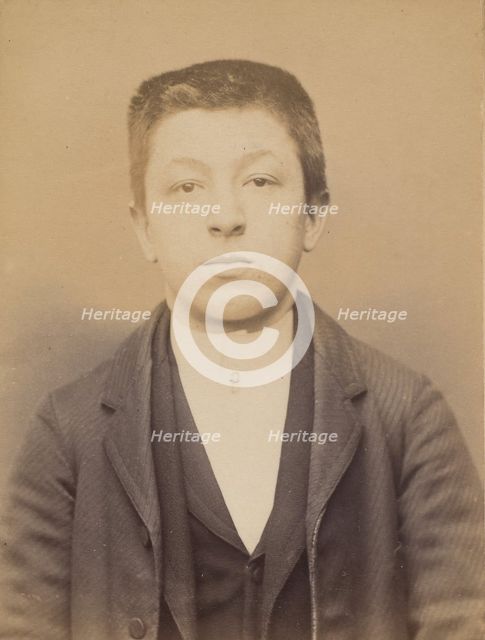 Marty. Louis. 20 ans, né à Lacanne (Tarn). Tailleur d'habits. Anarchiste. 9/3/94., 1894. Creator: Alphonse Bertillon.