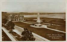 Martyr's Monument, Golf House and Links, St. Andrews c1900