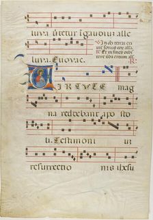 Martyr Saint in a Historiated Initial "V" from an Antiphonary, 1310/15. Creator: Unknown