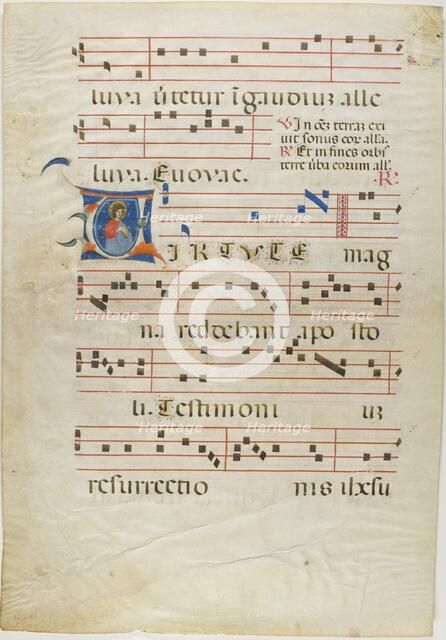 Martyr Saint in a Historiated Initial "V" from an Antiphonary, 1310/15. Creator: Unknown.