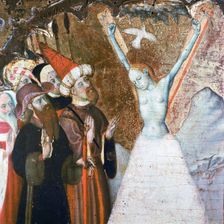 Martyrdom of St. Eulalia 1452, Detail of an altarpiece by Bernat Martorell