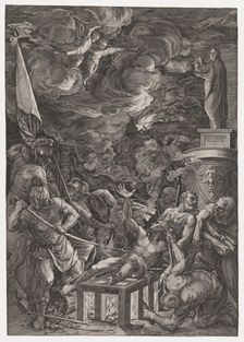 Martyrdom of St. Lawrence, 1571. Creator: Cornelis Cort
