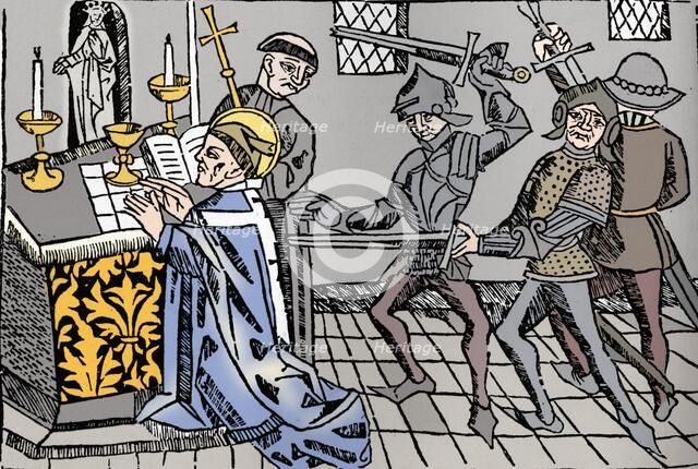 'Martyrdom of St. Thomas of Canterbury', c1484. Artist: William Caxton.