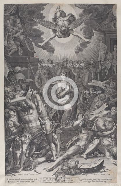 Martyrdom of Saint Catherine, after Bernardino Passari, 1588. Creator: Gijsbert Van Veen.