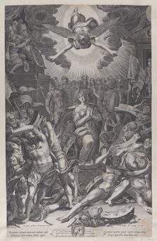 Martyrdom of Saint Catherine, after Bernardino Passari, 1588. Creator: Gijsbert Van Veen