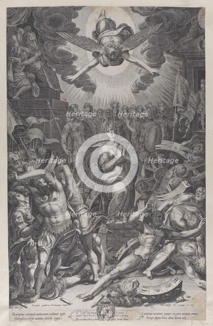 Martyrdom of Saint Catherine, after Bernardino Passari, 1588. Creator: Gijsbert Van Veen.