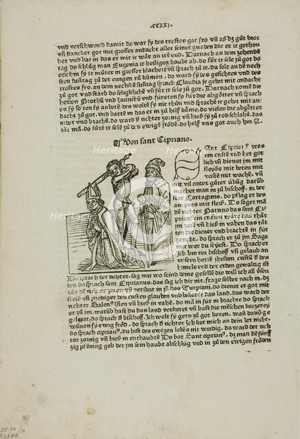 Martyrdom of Saint Cipriano from Heiligenleben (Lives of the Saints), Plate 18 from...1929. Creator: Unknown.