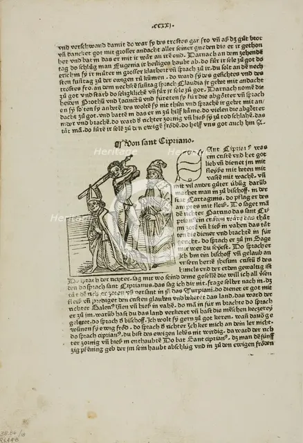 Martyrdom of Saint Cipriano from Heiligenleben (Lives of the Saints), Plate 18 from...1929. Creator: Unknown.