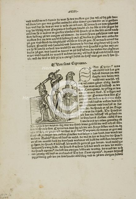 Martyrdom of Saint Cipriano from Heiligenleben (Lives of the Saints), Plate 18 from...1929. Creator: Unknown.