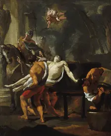 Martyrdom of Saint John the Evangelist, at the Latin Gate, between 1637 and 1647. Creator: Charles le Brun