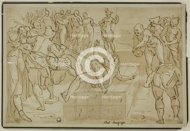 Martyrdom of Saint Lawrence, c.1580. Creator: School of Luca Cambiaso Italian, 1527-1589.