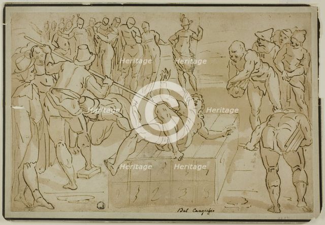 Martyrdom of Saint Lawrence, c.1580. Creator: School of Luca Cambiaso Italian, 1527-1589.