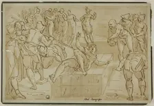 Martyrdom of Saint Lawrence, c.1580. Creator: School of Luca Cambiaso Italian, 1527-1589