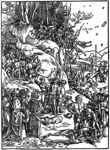 Martyrdom of the Ten Thousand Christians on Mt Ararat 1495-1497, (1936). Artist: Albrecht Dürer