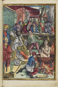 Martyrdom of the Evangelist John. From the Apocalypse (Revelation of John), 1511. Creator: Dürer, Albrecht (1471-1528)