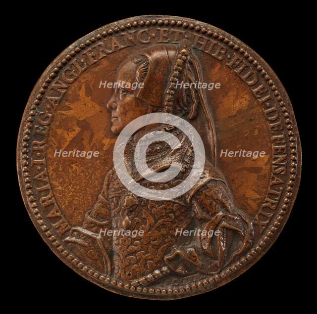 Mary Tudor, 1516-1558, Queen of England 1552 [obverse], 1555. Creator: Jacopo da Trezzo.