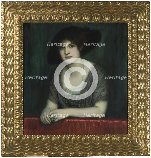 Mary with a dark hat, c. 1916. Creator: Stuck, Franz, Ritter von (1863-1928).