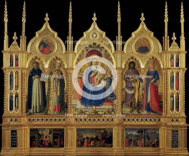 Mary with Child and Saints (The Perugia Altarpiece), ca 1437. Creator: Angelico, Fra Giovanni, da Fiesole (ca. 1400-1455).