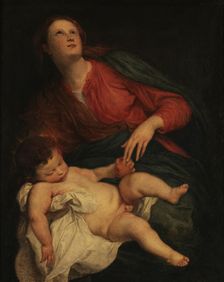 Mary with the Infant Jesus sleeping, c1627. Creator: Dyck, Sir Anthony van (1599-1641)