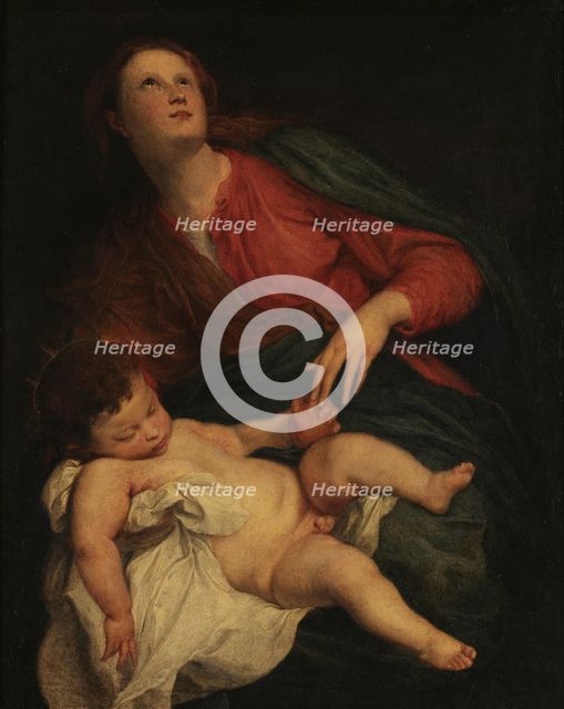 Mary with the Infant Jesus sleeping, c1627. Creator: Dyck, Sir Anthony van (1599-1641).