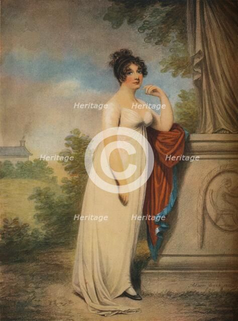 'Mary Anne Clarke at the base of a statue',1803. Artists: Mary Anne Clarke, Adam Buck.