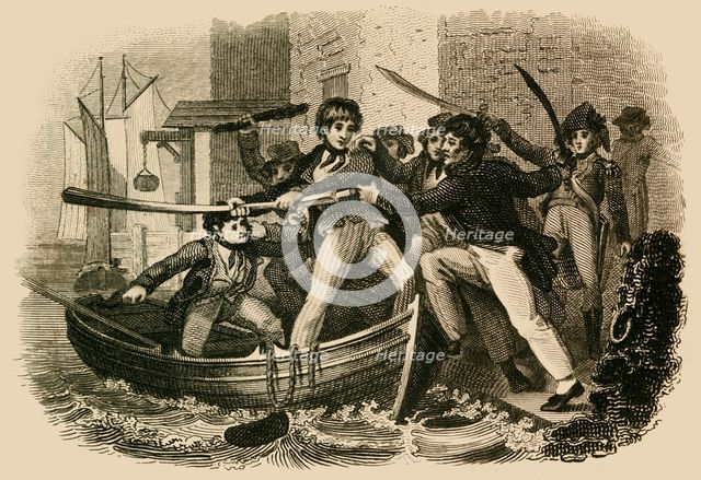 'Mary Anne Talbot Resisting A Press Gang', 1822. Creator: J Chapman.