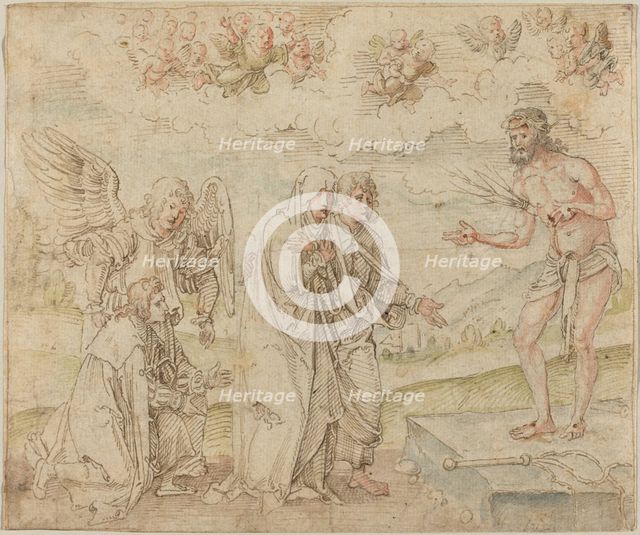 Mary and John before the Man of Sorrows, c. 1514. Creator: Hans von Kulmbach.