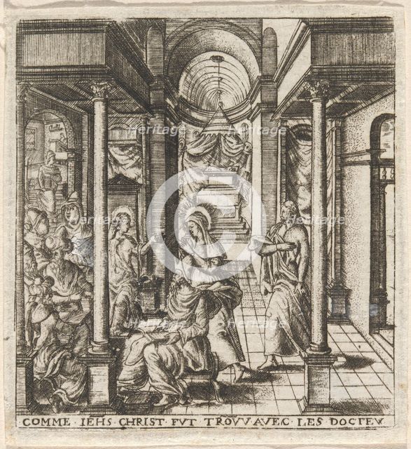 Mary and Joseph Find the Boy Jesus in the Temple with the Doctors, probably c. 1576/1580. Creator: Leonard Gaultier.