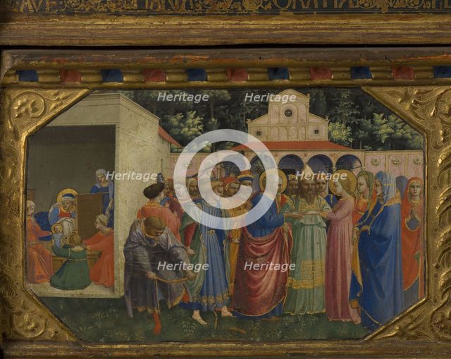 Mary and Joseph (The Annunciation retable with 5 Predella scenes), 1430-1432. Artist: Angelico, Fra Giovanni, da Fiesole (ca. 1400-1455)
