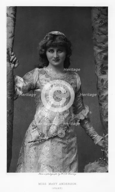 Mary Anderson, American actress, c1895. Artist: W&D Downey