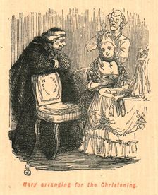 Mary arranging for the Christening 1897. Creator: John Leech