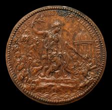 Mary as Peace Setting Fire to Arms [reverse], 1555. Creator: Jacopo da Trezzo