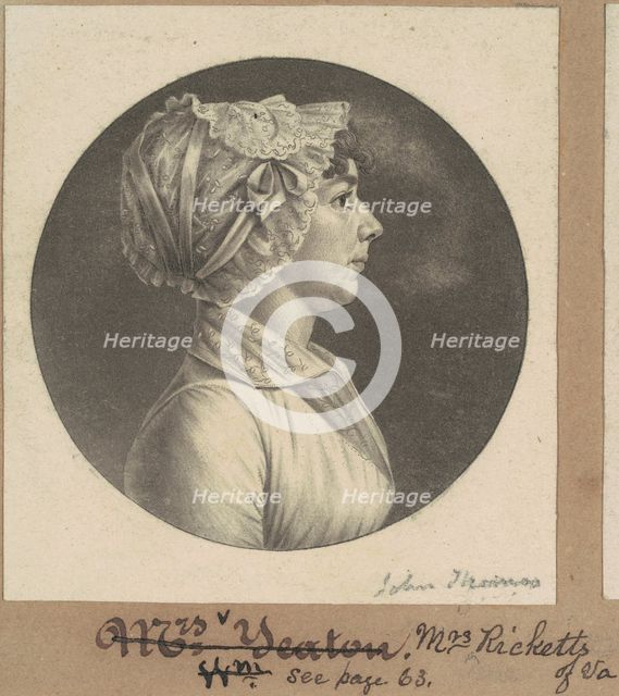 Mary Barr Ricketts, c. 1805. Creator: Charles Balthazar Julien Févret de Saint-Mémin.